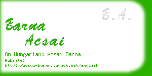 barna acsai business card